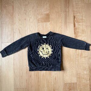 HUX Kids Charcoal Smiley Sun Crewneck Sweatshirt – Size 4